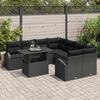vidaXL Garten-Sofa-Set mit Kissen mit Kissen 9 pcs Schwarz Poly Rattan