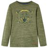 Kinder-Langarmshirt Khaki Melange 104