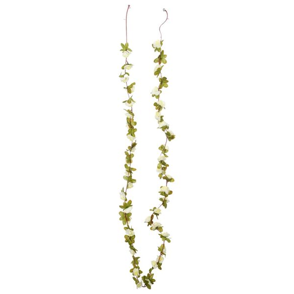 vidaXL Weihnachtskr&auml;nze Blumen 6 Stk. Wei&szlig; 250 cm