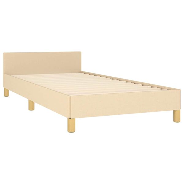 vidaXL Bettgestell ohne Matratze Creme 100x200 cm Stoff