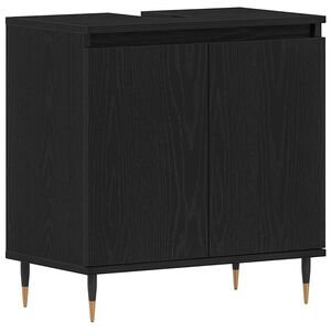 vidaXL Waschbeckenschrank Schwarz Eichen-Optik 58 x 33 x 60 cm