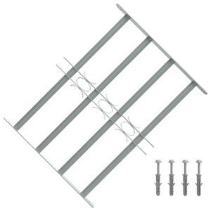 vidaXL Fenstergitter Verstellbar mit 4 Querst&auml;ben 500-650 mm