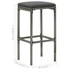 vidaXL 5-tlg. Gartenbar-Set mit Kissen Grau
