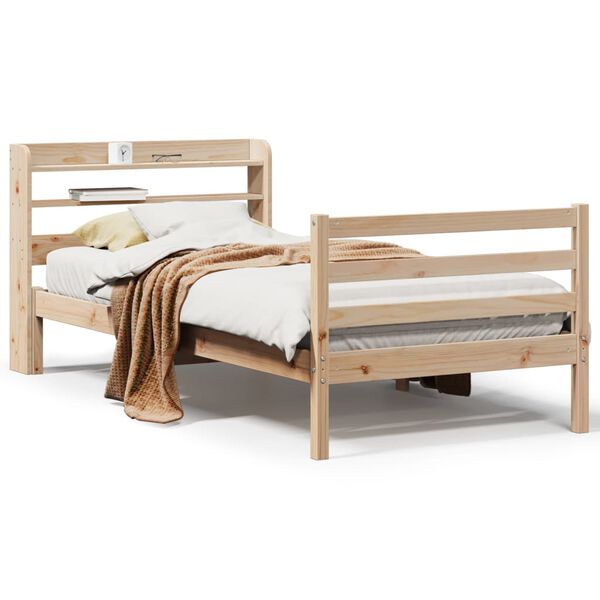 vidaXL Bettgestell mit Kopfteil ohne Matratze 75x190 cm