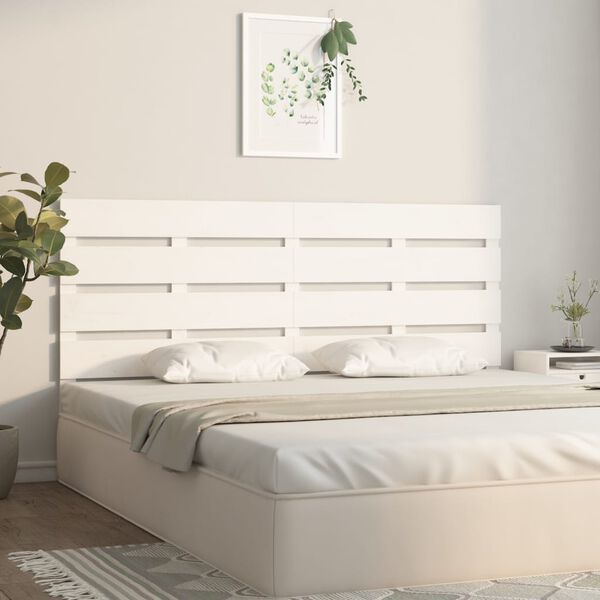 vidaXL Kopfteil Wei&szlig; 135x3x80 cm Massivholz Kiefer