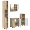 vidaXL Badezimmerm&ouml;bel-Set 4 pcs Sonoma-Eiche Holzwerkstoff & Metall