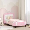 vidaXL Kinderbettgestell mit Kopfteil mit Kopfteil Rosa 80 x 160 cm PU