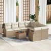 vidaXL Garten-Sofa-Set 9 pcs Beige Poly Rattan