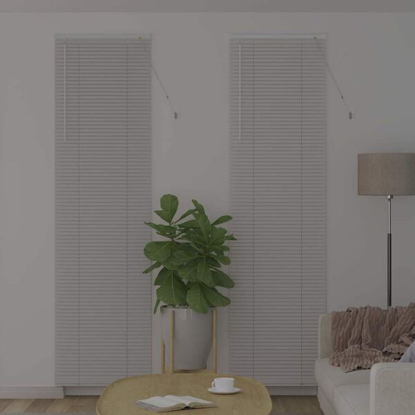 vidaXL Balkenjalousien mit Vorh&auml;ngen Wei&szlig; 220 x 60 cm Aluminium