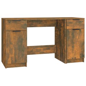 vidaXL Schreibtisch mit Beistellschrank R&auml;uchereiche Holzwerkstoff