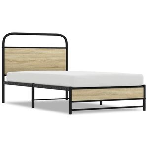 vidaXL Bettgestell ohne Matratze 90x200 cm Sonoma-Eiche Holzwerkstoff