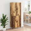 vidaXL Highboard 2 pcs Altholz Engineered Wood und Glas