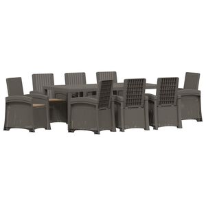 vidaXL Garten Essgruppe 9 stk. Hellgrau und Taupe PP