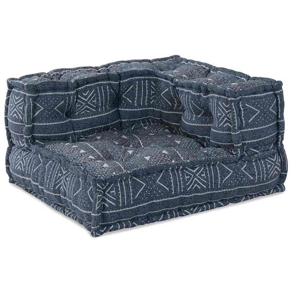 vidaXL Modulares Ecksofa Indigo Druck 70 x 70 x 56 cm Stoff