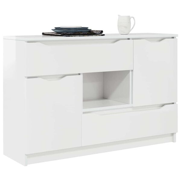 vidaXL Sideboard Hochglanz Wei&szlig; 100 x 30 x 65,6 Holzwerkstoff