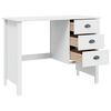 vidaXL Schreibtisch mit Schubladen Hill Wei&szlig; 100 x 45 x 74 cm