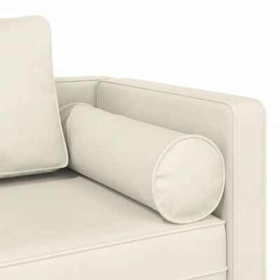 vidaXL Chaiselongue mit Kissen Creme Samt