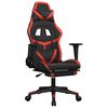 vidaXL Gaming-Stuhl mit Massage & Fu&szlig;st&uuml;tze Schwarz & Rot Kunstleder