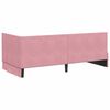vidaXL Eckbettgestell mit Kopfteil Rosa 90 cm x 190 cm Samt