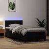 vidaXL Boxspringbett mit Matratze & LED Schwarz 100x210 cm Samt