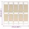 vidaXL 5-tlg. Raumteiler Creme 175x165 cm Stoff