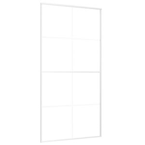 vidaXL Schiebet&uuml;r ESG Glas und Aluminium mattiert 102,5x205 cm Wei&szlig;
