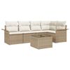 vidaXL Gartensofa-set 6 stk. Beige Poly-Rattan