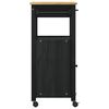 vidaXL K&uuml;chentrolley Schwarz 88,5 x 40 x 48 cm Massivholz Kiefer