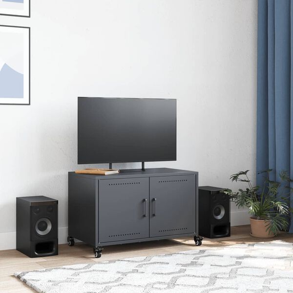 vidaXL TV-Schrank Anthrazit 68x39x43,5 cm Kaltgewalzter Stahl