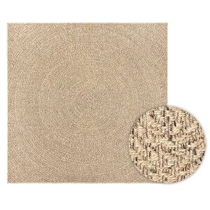 vidaXL Teppich ZIZUR 240x240 cm Jute-Optik Indoor und Outdoor