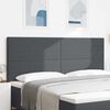 vidaXL LED Kopfteil mit LED-Lichtleisten Dunkelgrau 200 cm Polyester