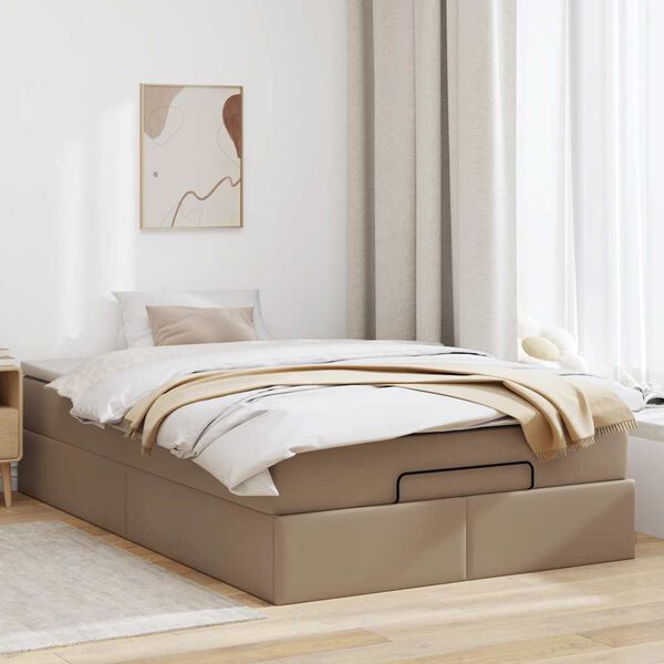 vidaXL Ottoman-Bett mit Matratze Cappuccino-Braun 120x190cm Kunstleder
