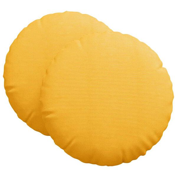 vidaXL Sitzkissen 2 pcs Helles Gelb &Oslash; 80 cm Cordstoff