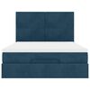vidaXL Ottoman-Bett mit Matratzen Dunkelblau 140x200 cm Samt