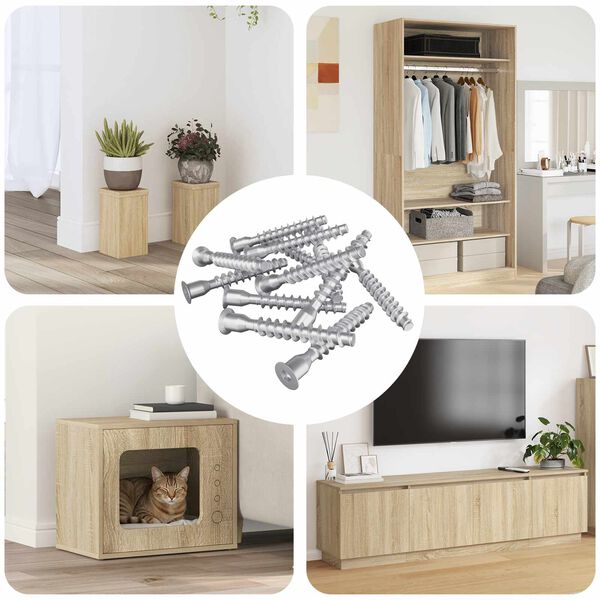 vidaXL Confirmat-Schrauben 2500 pcs Silber Metall