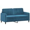vidaXL 2-tlg. Sofagarnitur mit Kissen Blau Samt