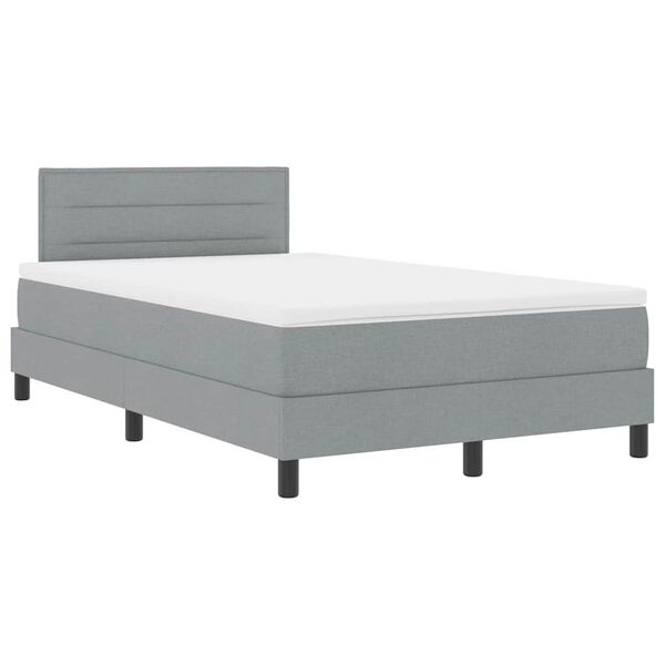 vidaXL Boxspringbett mit Matratze Hellgrau 120 x 200 cm Stoff