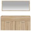 vidaXL Badschrank mit Spiegel Sonoma-Eiche Holzwerkstoff