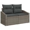 vidaXL Garten-Sofa-Set mit Speicher 7 pcs Grau Poly Rattan