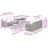 vidaXL Gartensofa-set mit Kissen mit Kissen 9 pcs Schwarz Poly-Rattan