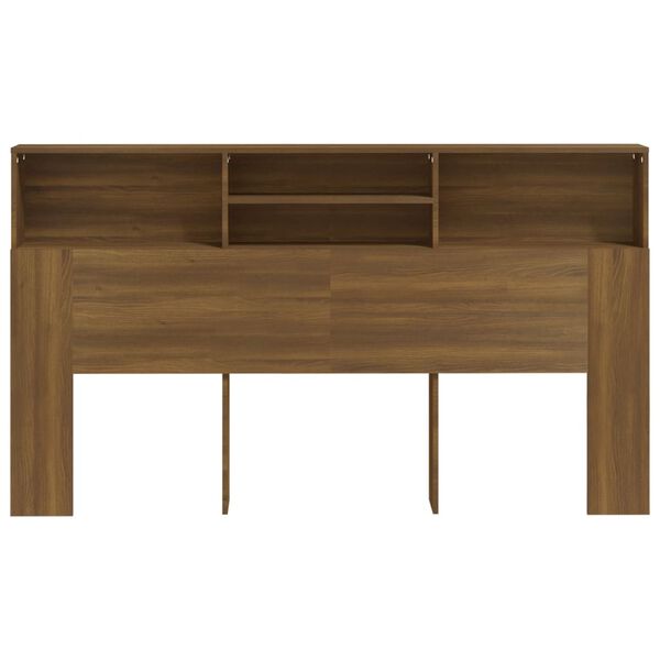 vidaXL Kopfteil mit Ablagen Braun Eichen-Optik 180x19x103,5 cm