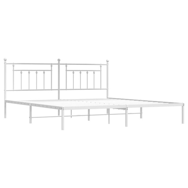 vidaXL Bettgestell mit Kopfteil Metall Wei&szlig; 200x200 cm