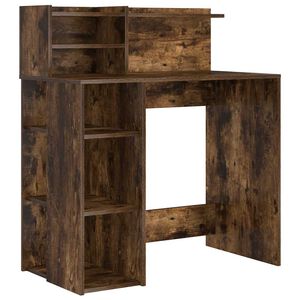 vidaXL Schreibtisch Ger&auml;ucherte Eiche Holzwerkstoff 90 x 48 x 101,5 cm