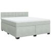 vidaXL Boxspringbett mit Matratze Hellgrau 180x200 cm Samt