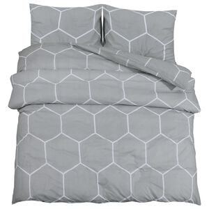 vidaXL Bettw&auml;sche-Set Grau 140x200 cm Baumwolle