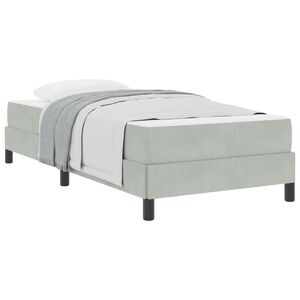 vidaXL Boxspringbett mit Matratze Hellgrau 100 x 200 cm Stoff
