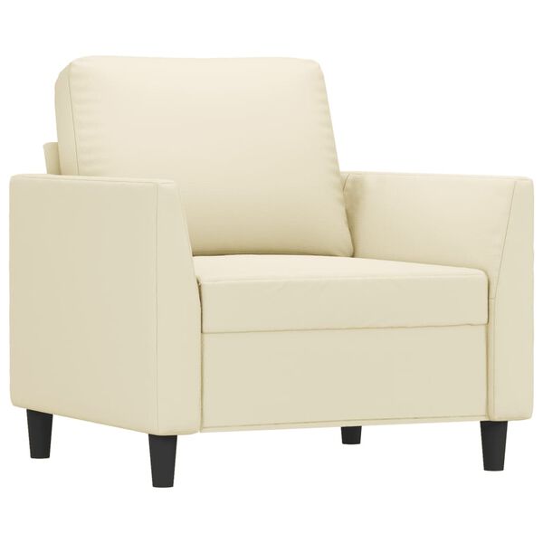 vidaXL Sessel Creme 60 cm Kunstleder