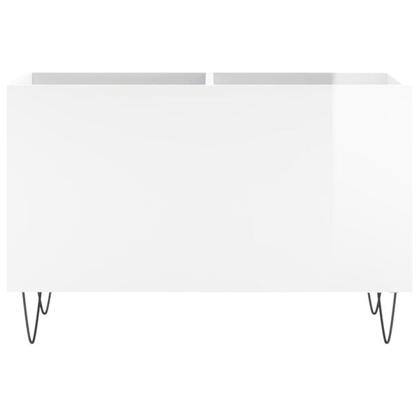 vidaXL Plattenschrank Hochglanz-Wei&szlig; 74,5x38x48 cm Holzwerkstoff