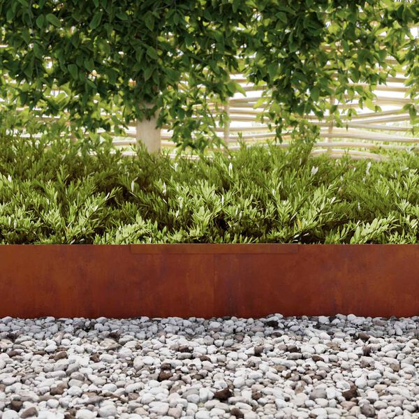 vidaXL Raseneinfassung Rostig 450 x 0,05 x 15 cm Wetterfeststahl