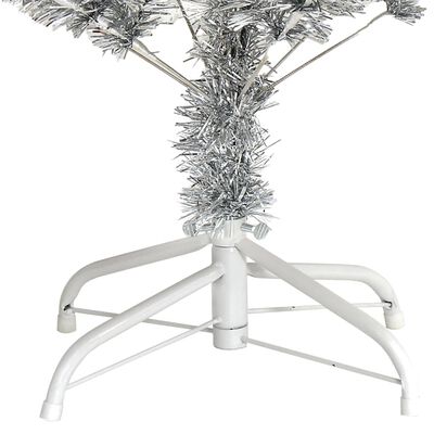 vidaXL Künstlicher Weihnachtsbaum mit Ständer Silber 150 cm PET